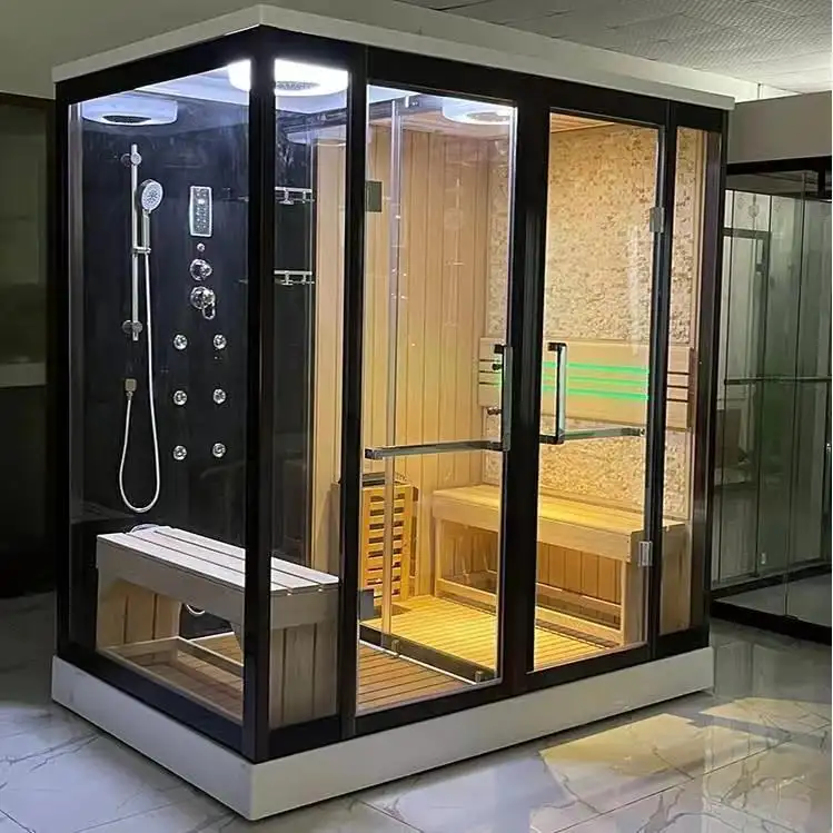 Modern Design Stoomdouche Cabine Sauna Indoor Luxe Badkamer Houten Stoomsauna Douche Combinatie