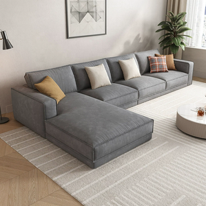 Sofá Modular de Tela Estilo Americano Moderno para Tres Personas, Sofá Concubina <span class=keywords><strong>Noble</strong></span> Color Crema, en Línea Recta, para Sala de Estar - Product Image 2