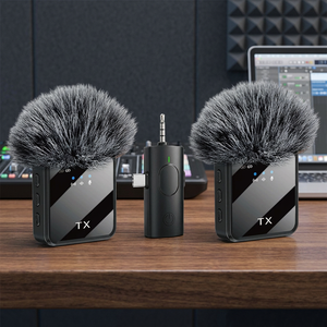 Microphone cravate sans fil 3-en-1 modèles K8 et K9, emballé, pour reportages mains libres sur téléphones mobiles pour interviews de rue - Product Image 3