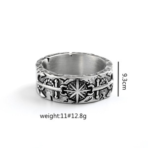 Anillo Vintage de Acero Inoxidable para Hombre, Diseño de Ancla de Barco Pirata con Acabado Desgastado, Estilo Retro Geométrico, Regalo de Joyería - Product Image 5