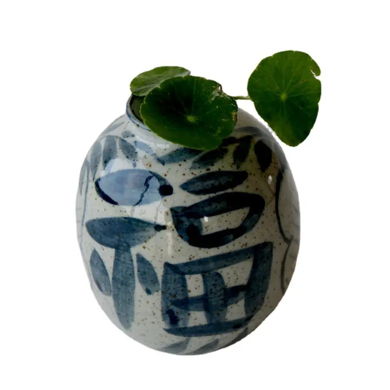 Wholesale Vintage Blue and White Pottery Small Vase Ceramic Hydroponics Vase Creativity Mini Ceramic Vase Ornaments Living Room