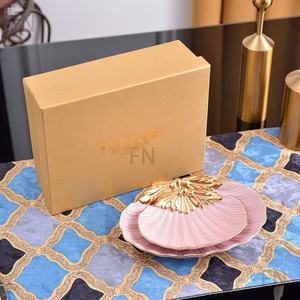 จานผลไม้เซรามิกสีทองขายดี งานเพ้นท์มือสุดหรู จานใส่ถั่ว - Product Image 5