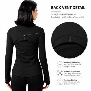 Women's Fashion Fitness Seamless Breathable <b>Workout</b> Sport Yoga <b>Jackets</b> Quick Dry Long Sleeve Running Top Gym <b>Jacket</b> - Product Image 5