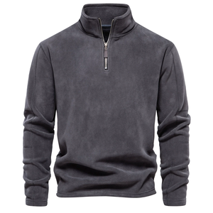 Nuova felpa da uomo con collo alto personalizzato mezza Quater Zip felpa <span class=keywords><strong>Polar</strong></span> oversize a maniche lunghe - Product Image 4