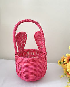 Cestas de dulces en forma de conejito personalizables de Vietnam, ratán Natural tejido a mano para aniversarios de boda, regalos de Pascua para niños - Product Image 3
