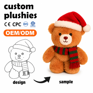 Set di 7 Orsacchiotti Natalizi in <span class=keywords><strong>Peluche</strong></span> <span class=keywords><strong>con</strong></span> Cappello da Babbo Natale, Decorazione Festiva per la Casa, Animali di <span class=keywords><strong>Peluche</strong></span> Personalizzati, Vendita all'Ingrosso <span class=keywords><strong>con</strong></span> MOQ Basso - Product Image 1