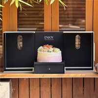 Boîte vide de luxe haut de gamme recyclable et personnalisable avec votre logo, à double porte, impression UV, pour emballage cadeau de gâteau d'anniversaire, vente en gros