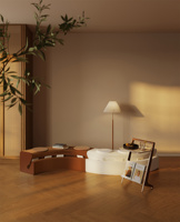 Banc pliable Spazepaper en papier, mobilier de maison 3-6 places avec coussin en PU souple, gain de place pour salon