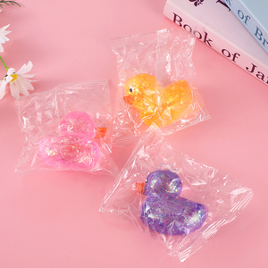 Wholesale High Quality Squishy Glitter Duck Toys TPR Stress Relief Fidget Toys Kids Party Favors - Product Image 3