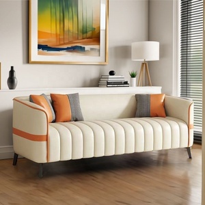 Sofá de Cuero Económico en Miniatura para Alquiler, Muebles para el Hogar con Cojines Gratis para Familias Pequeñas - Product Image 2