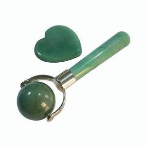 Outils de beauté pour le lifting du visage en aventurine verte naturelle, mini-rouleau de jade et masseur pour les yeux Gua Sha - Product Image 4