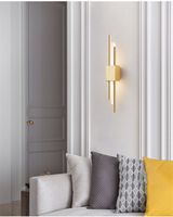 Éclairage mural moderne à led en cuivre doré, décoration artistique de luxe nordique, lampe de chevet, chambre à coucher, salon, nouveau design