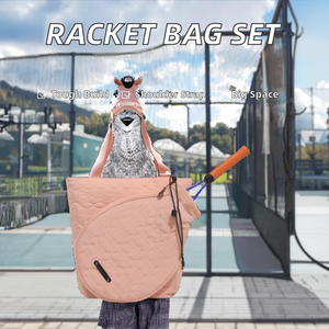 Sac de tennis et de badminton pour femme adulte en PU, haute valeur esthétique, lot de 2, sac à bandoulière avec fonction porte-chaussettes - Product Image 2