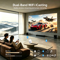 Yinzam Q3 Mini projecteur portable HD 720p 300 ANSI Lumens Android 14 BT5.4 Wi-Fi 6 LED pour Home Cinéma Vidéo LCD