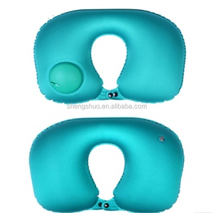 Presse Automatique Gonflable <span class=keywords><strong>Cou</strong></span> Oreiller Pliant Portable <span class=keywords><strong>Cou</strong></span> Voyage Oreiller Voiture Oreiller Gonflable D'air Protecteur - Product Image 1