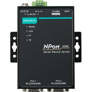 Servidor de Dispositivos Seriales Moxa NPort 5250A, Módulo I/O Industrial Ethernet, Ethernet 10/100M, RS-232, Doble Puerto, Taiwán - Product Image 1