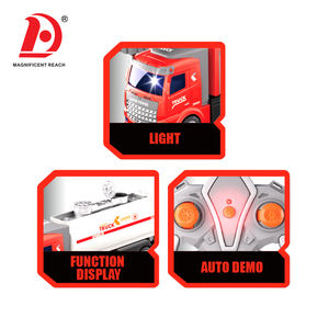 HUADA-<span class=keywords><strong>Camion</strong></span> <span class=keywords><strong>de</strong></span> <span class=keywords><strong>pompier</strong></span> télécommandé, jouet, jeu <span class=keywords><strong>de</strong></span> lutte contre l'incendie, 5 canaux, 1:48 - Product Image 2