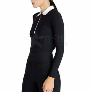 Nueva camisa de equitación con media cremallera para mujer, ropa ecuestre elegante de manga larga con capa Base ecuestre, Tops - Product Image 2