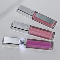 Gloss à lèvres liquide LED imperméable, vegan, marque de maquillage à étiquette privée, avec miroir, logo personnalisé, vente chaude