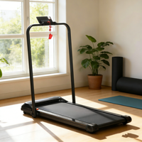 Caminadora Eléctrica Plegable Motorizada con Motor de 1.5HP, Pantalla LED, Equipo de Ejercicio para Uso Doméstico, Rango de Velocidad de 1-8km/h, Sin Monitor