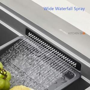 อ่างล้างจานสแตนเลส 304 คุณภาพสูงจากโรงงานพร้อมอ่างล้างผักในตัวและเครื่องล้างแก้วแรงดันสูง - Product Image 2