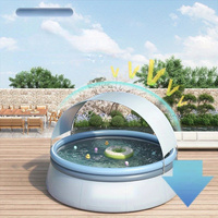 Piscine gonflable circulaire en PVC MQ de 1,8 mm d'épaisseur pour enfants, installation facile, portable, usage domestique, bleu bébé