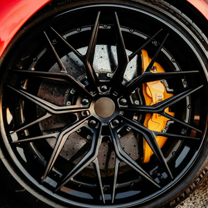Juego <span class=keywords><strong>de</strong></span> 2 Ruedas Forjadas en Negro Mate con Borde Profundo Cóncavo 5x112 5x114.3 5x120 Aptas para Ferrari <span class=keywords><strong>Lamborghini</strong></span>, Llantas Personalizadas a Medida - Product Image 2