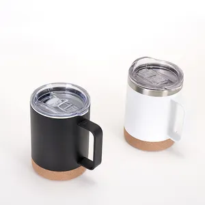 Double Wall Coffee Mug 12oz 16oz Insulated Tumblers Straight Stainless Steel Travel Mugs Wine Tumbler With Handle For Beer