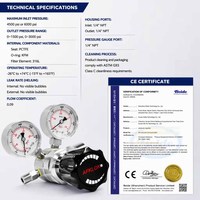 Détendeur de gaz haute pression en acier inoxydable 316L 6000 Psig pour systèmes de gaz industriels Service OEM/ODM Certifié CE & ISO9001