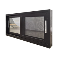 Fenêtre coulissante moderne personnalisée noire avec cadre en aluminium Fenêtres coulissantes insonorisées fabriquées en Chine pour salle de bains au sous-sol