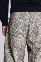 Jeans droits pour hommes personnalisés, imprimé léopard vintage, denim tendance, personnalité unique, style classique, tendance streetwear