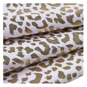 260gsm 100% cotton Leopard print hot silver hot gold twill canvas printed with Eco-friendly printing for bags hats coat and Shoe