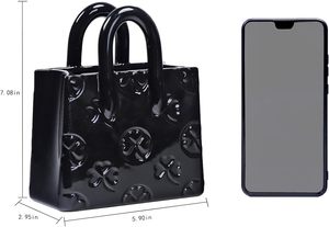 <span class=keywords><strong>Vaso</strong></span> a forma di borsa in ceramica vasi di trifoglio neri carini (fatti a mano) per decorazione <span class=keywords><strong>porta</strong></span> pennelli Organizer e portapenne - Product Image 2