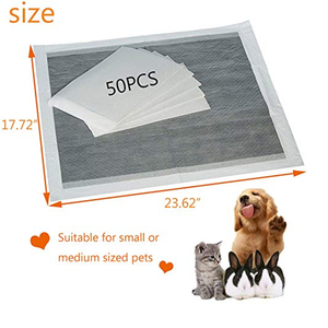 Coussinets d'apprentissage pour chiots super absorbants et <span class=keywords><strong>anti</strong></span>-odeurs, coussinets pour animaux de compagnie en charbon de bois, autocollants adhésifs antidérapants, coussinets pour animaux de compagnie en bambou carbone - Product Image 2