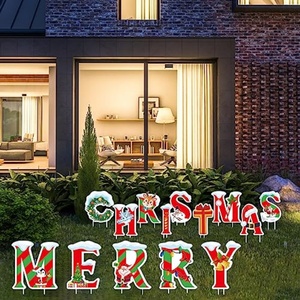 Christmas Yard <b>Decorations</b> Outdoor Yard Sign with Stakes Waterproof Outdoor Tree <b>Snowflake</b> <b>Decoration</b> for Holiday - Product Image 4