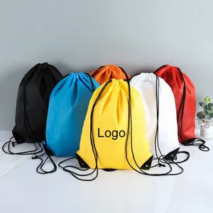 Sacos De Mochila De Cordão Fácil Transportar Sacos De Cordão Dobrável Poliéster Em Massa China Grande Fábrica Bom Preço Eco Friendly