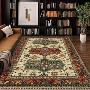 พรมเปอร์เซียลายดอกไม้เรขาคณิตทรงสี่เหลี่ยมผืนผ้า ยี่ห้อว่านซินหลง กันลื่น สำหรับห้องนั่งเล่นและห้องนอน ขนาด 8x10 ฟุต ทำความสะอาดง่าย ซักน้ำได้ - Product Image 2