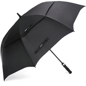 Golf <b>Umbrella</b> Large 58/62/68 Inch Automatic Open Extra Large Oversize Double Canopy Vented <b>Windproof</b> Straight <b>Umbrella</b> Black - Product Image 2