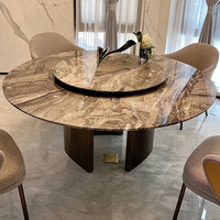 Table ronde marblre brun venise table ronde de luxe en pierre naturelle table à manger en marbre villa ultra micro table en pierre cuisine salle à manger