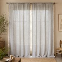 COSENNATUR Rideaux à franges teints en fil, filtrant la lumière naturelle, pour salon et chambre à coucher