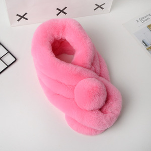 Écharpe Femme Imitation Fourrure Écharpe Mode Chaude Hiver Doux Style Lapin Écharpe d'extérieur - Product Image 1
