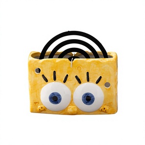 Lindo Porta Mosquiteros de Cerámica con Diseño de <span class=keywords><strong>Bob</strong></span> <span class=keywords><strong>Esponja</strong></span>, Estilo Japonés, Tamaño Grande, Caja Personalizada para Uso Doméstico, Soporte para Mosquiteros, Aromaterapia - Product Image 1