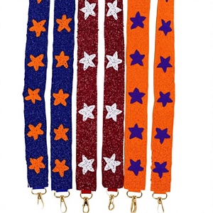 Correa de Tela con Cuentas de Colores y Patrón de Estrellas, con Cierre Dorado, Accesorio de Moda Vintage y Ecológico para Bolsos - Product Image 1