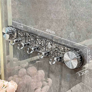 Offre Spéciale <span class=keywords><strong>sans</strong></span> perçage salle de bain crochets muraux porte-serviettes pliable crochet à ventouse Portable - Product Image 5