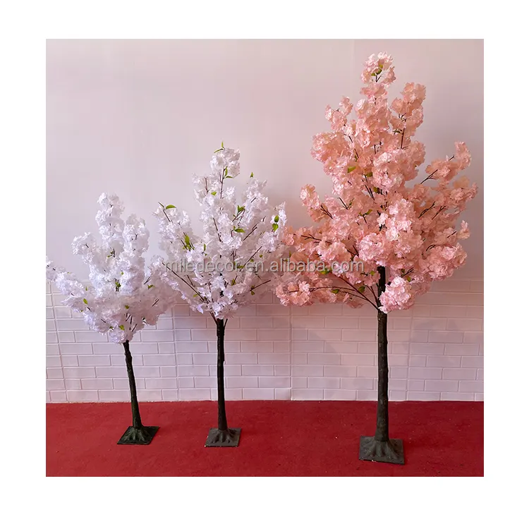 120cm beyaz pembe küçük kiraz çiçeği ağacı yapay kapalı Sakura ağacı kiraz çiçeği