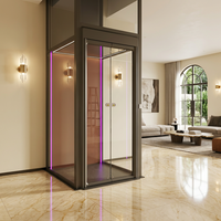 Porte de palier d'ascenseur manuelle pour villa, panneau de verre, silencieuse, fluide, fiable, pièces d'ascenseur à usage domestique