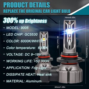 หลอดไฟหน้า LED 9005 9006 6000K แสงสีขาวเย็น สำหรับอัพเกรดไฟหน้ารถยนต์นิสสัน พาโทรล แบบเสียบใช้งานได้ทันที - Product Image 2