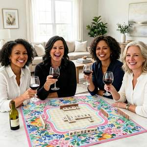 Tapis de jeu de Mahjong floral chinoiserie antidérapant de 31,5 pouces carré avec sac de transport pour cartes de poker et jeux de tuiles, réduction du bruit - Product Image 5