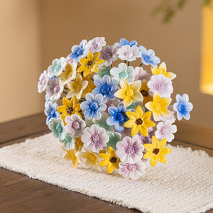 Ornement <span class=keywords><strong>de</strong></span> bureau transfrontalier en céramique fait main, bouquet <span class=keywords><strong>de</strong></span> marguerites éternelles artificielles en forme <span class=keywords><strong>de</strong></span> ruche, décoration <span class=keywords><strong>de</strong></span> jardin créative - Product Image 3