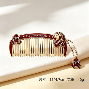 Peine para el <span class=keywords><strong>Cabello</strong></span> Estilo Vintage del Mundo Mágico, Peine Metálico Antiestático de Dientes Finos, Portátil, Escuela de Magia y Hechicería de Hogwarts - Product Image 5